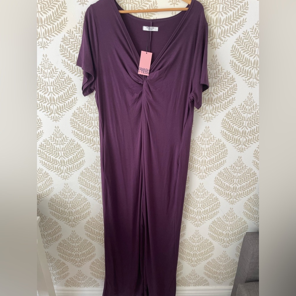 Smash + Tess Plum V-Neck Layla Twist Front Tie Romper size XXL NWT - Picture 2 of 14